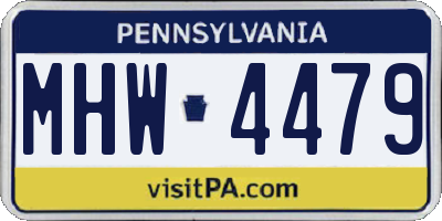 PA license plate MHW4479