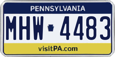 PA license plate MHW4483
