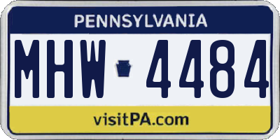 PA license plate MHW4484