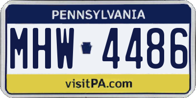 PA license plate MHW4486