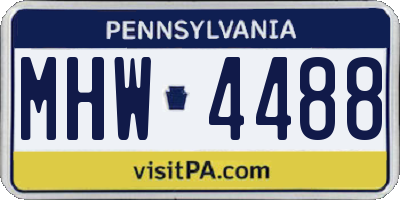 PA license plate MHW4488