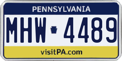 PA license plate MHW4489