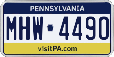 PA license plate MHW4490
