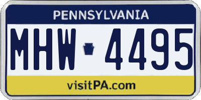 PA license plate MHW4495