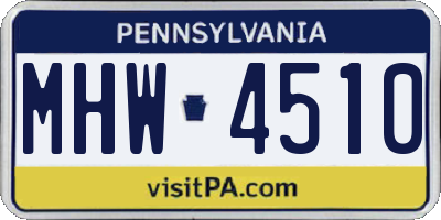 PA license plate MHW4510