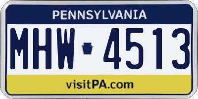 PA license plate MHW4513