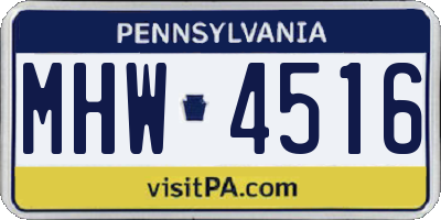 PA license plate MHW4516