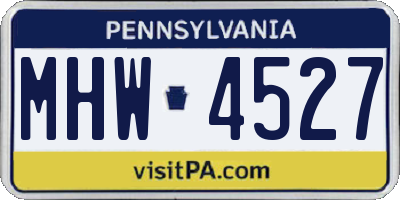 PA license plate MHW4527