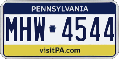 PA license plate MHW4544