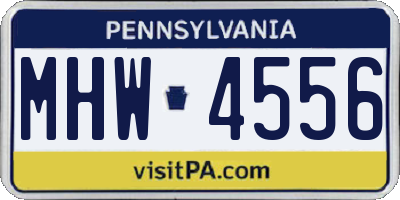 PA license plate MHW4556