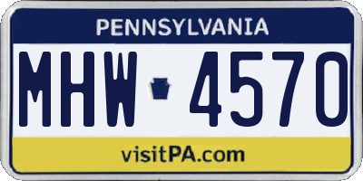 PA license plate MHW4570