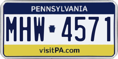 PA license plate MHW4571