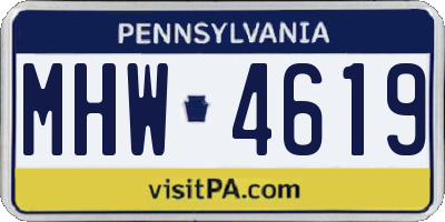 PA license plate MHW4619