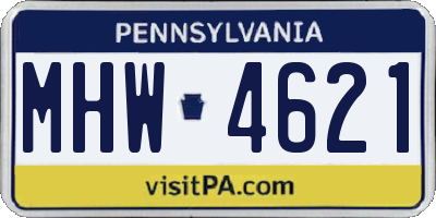 PA license plate MHW4621