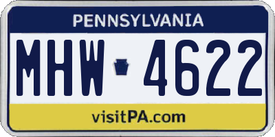PA license plate MHW4622