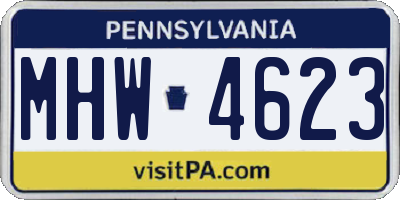 PA license plate MHW4623