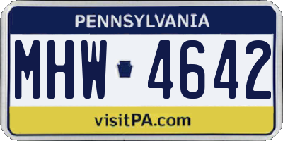 PA license plate MHW4642
