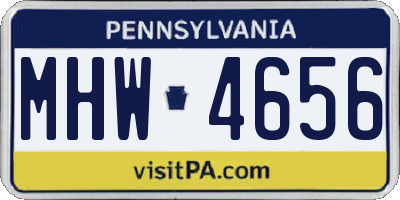 PA license plate MHW4656