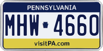PA license plate MHW4660
