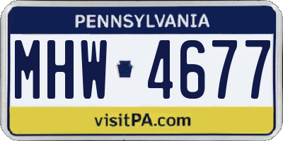 PA license plate MHW4677