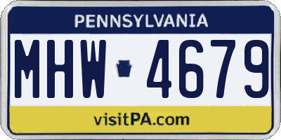 PA license plate MHW4679