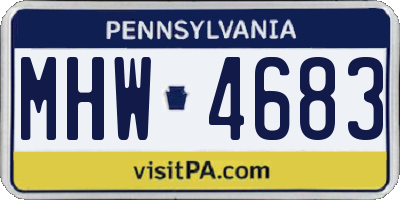 PA license plate MHW4683