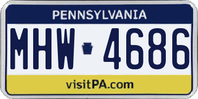 PA license plate MHW4686
