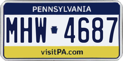 PA license plate MHW4687