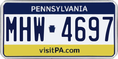 PA license plate MHW4697