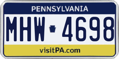 PA license plate MHW4698