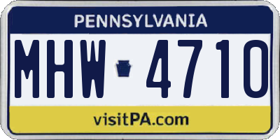 PA license plate MHW4710