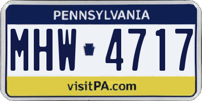 PA license plate MHW4717