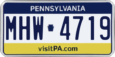 PA license plate MHW4719