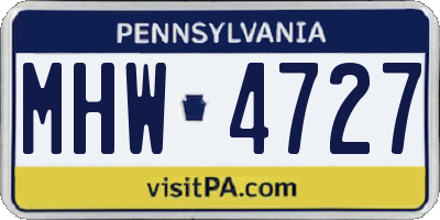 PA license plate MHW4727