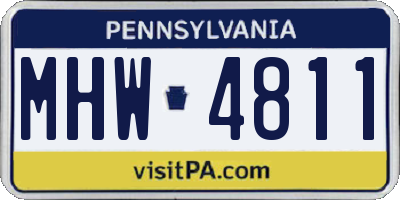 PA license plate MHW4811