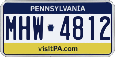 PA license plate MHW4812