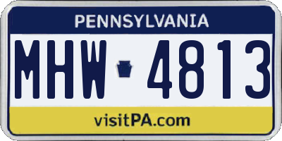 PA license plate MHW4813