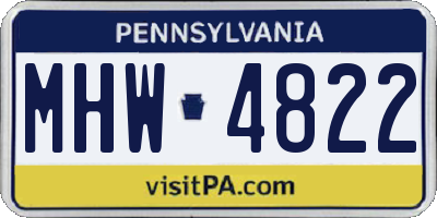PA license plate MHW4822