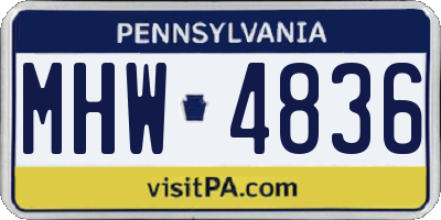 PA license plate MHW4836