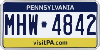 PA license plate MHW4842