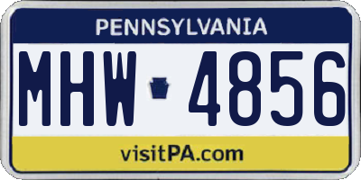 PA license plate MHW4856