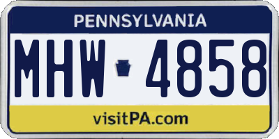 PA license plate MHW4858