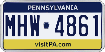 PA license plate MHW4861