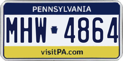 PA license plate MHW4864