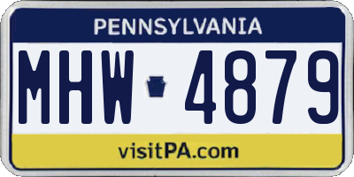 PA license plate MHW4879