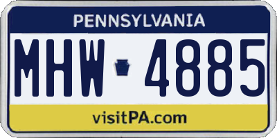 PA license plate MHW4885