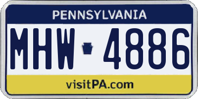 PA license plate MHW4886