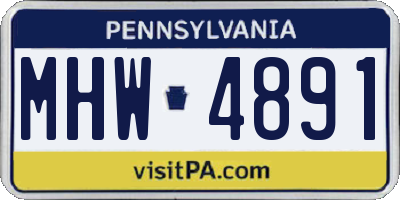 PA license plate MHW4891