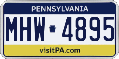 PA license plate MHW4895