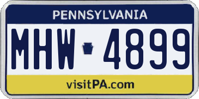 PA license plate MHW4899